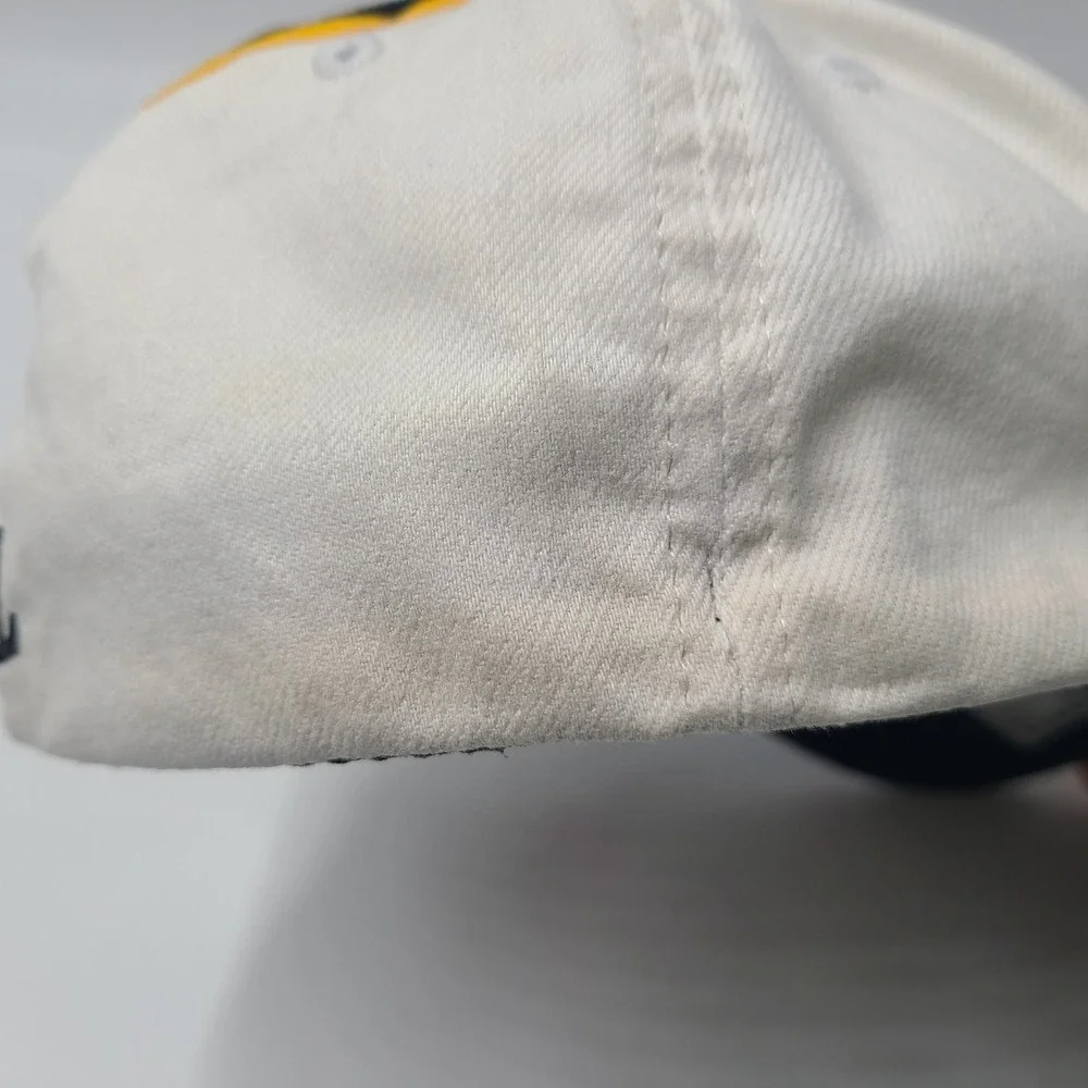 Pittsburgh Steelers Hat Fitted S-M NFL Team Apparel White Black Yellow Swirl Men